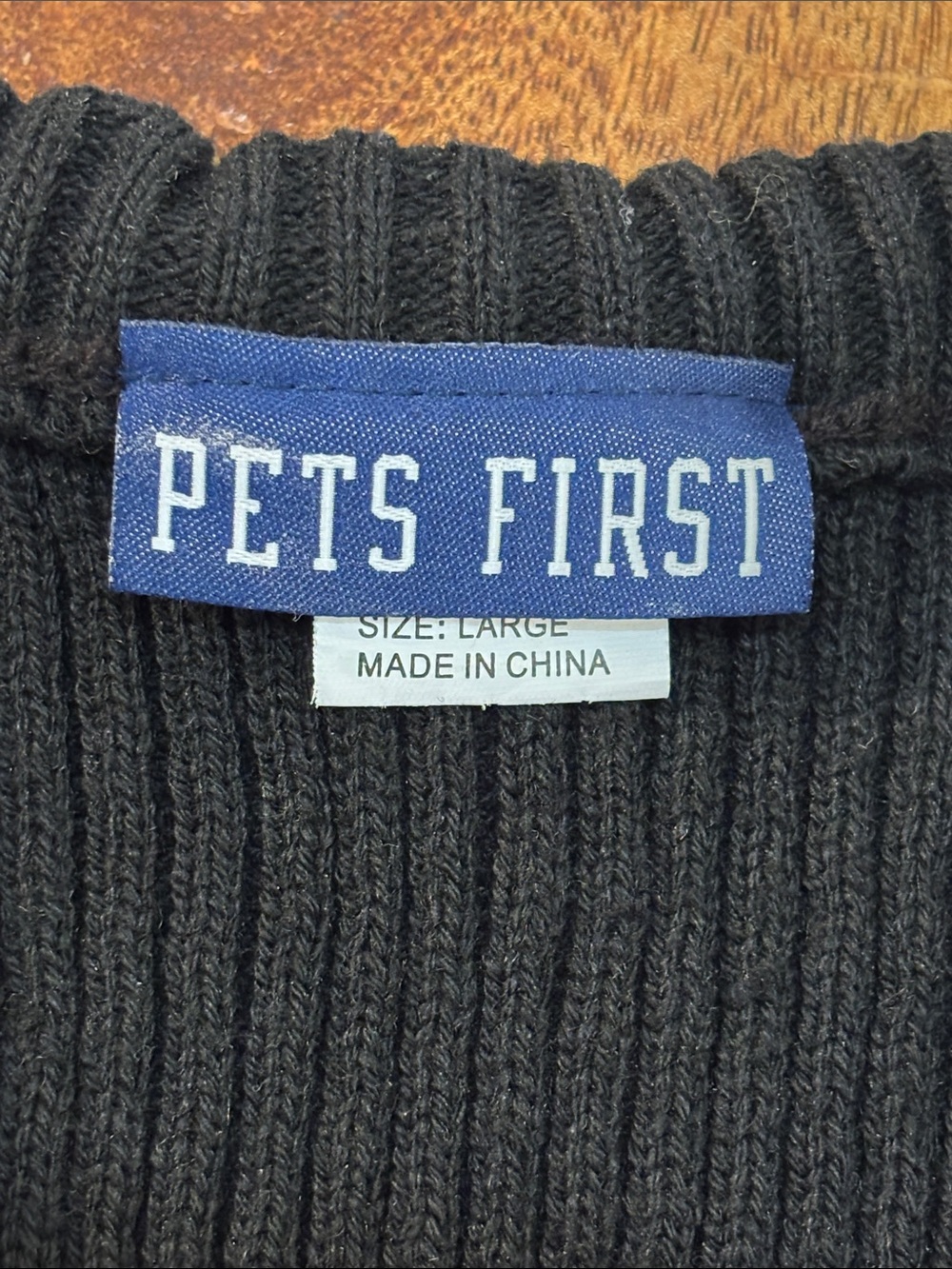 Pets First Black & Yellow Knit Dog Vest with Team Patch - Picture 4 of 5